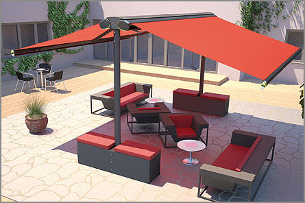 Free Standing Double Sided Awning – Polyester